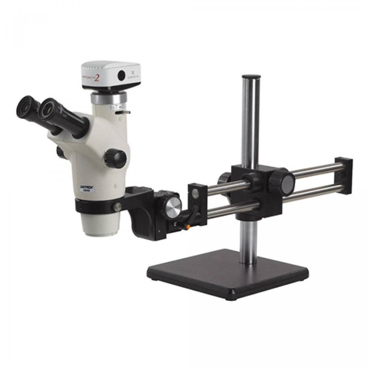 Unitron Z650HR Trinocular High Resolution Zoom Stereo Microscope On Ball Bearing Boom Stand