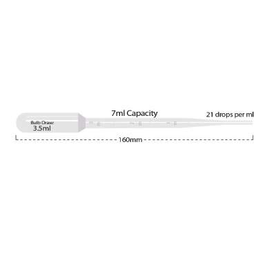 Mtc Bio 7ml Graduated to 3ml Large Bulb, Bulk, Transfer Pipettes PK/250 P4114-00