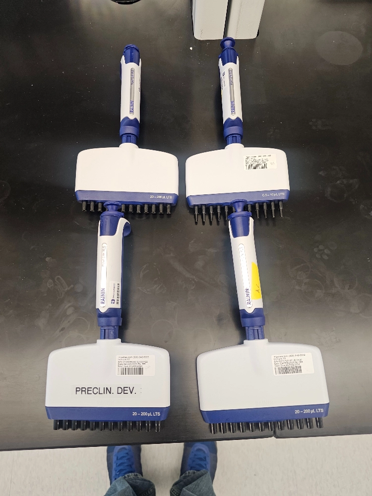 Rainin PipetteLite XLS Multi Channel Pipettes Quantity 4