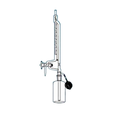 Ace Glass Buret, Auto, 50ml,  29/42, 1:5 PTFE Plug, Reservoir And Pressure Bulb/Release 5735-21