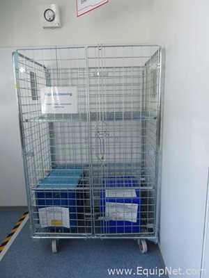 Lot of 6 Mobile Stainless Steel Cage Carts
