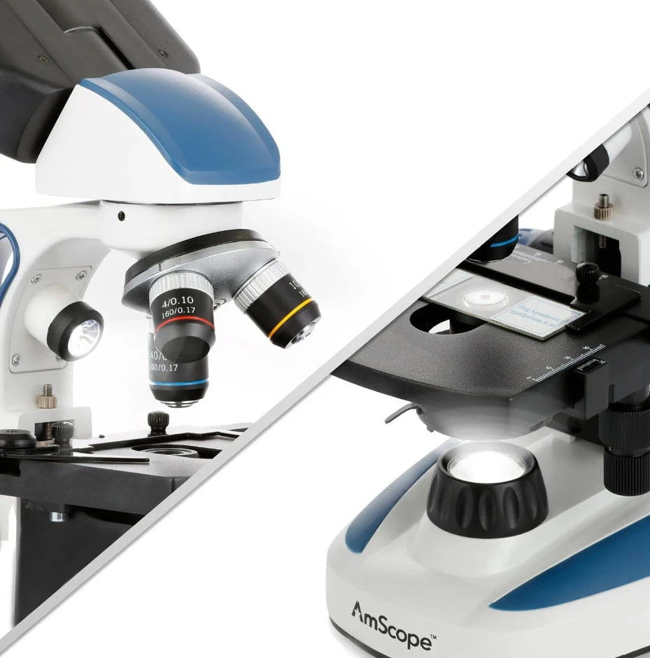 AmScope 40X1000X dual LED, Ergonomic, Lab Binocular Compound
