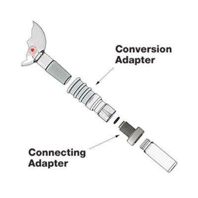 Ace Glass PTFE Connecting Adapter, 25mm Ace-Thred To 24-410 GPI Vial, Fetfe O-Ring 13290-26