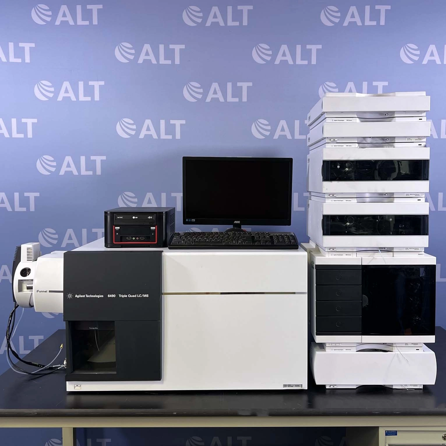 Agilent G6490A Triple Quad LC/MS with 1260/1290 HPLC: G7167A MultiSampler, K1316C TCC, (2) K1312B Bin Pumps Clinical Ed., and G1379B Degasser