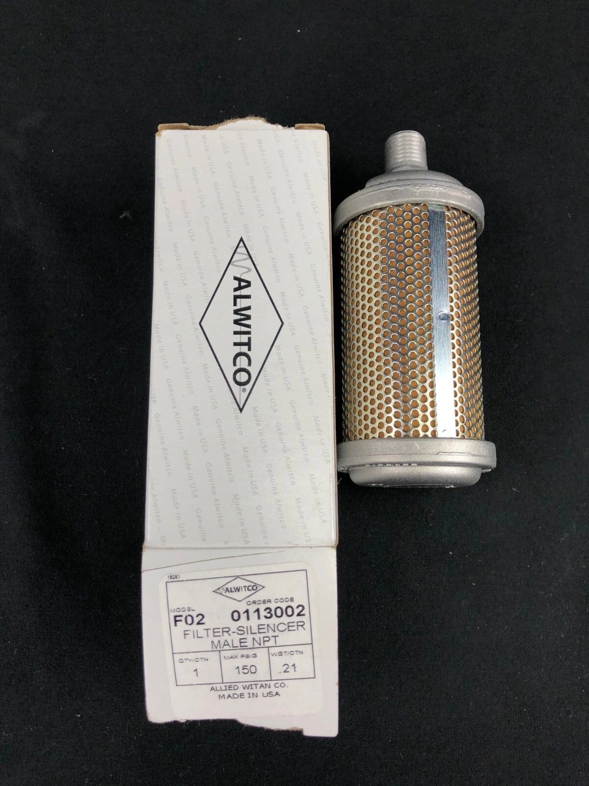 Alwitco F02 Filter Silencer Male NPT PN 0113002