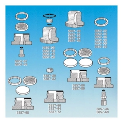 Ace Glass Ptfe #80 To 3/8" Female Npt Adapter With Size 235 Capfe O-Ring, Perforated Plate 5857-86