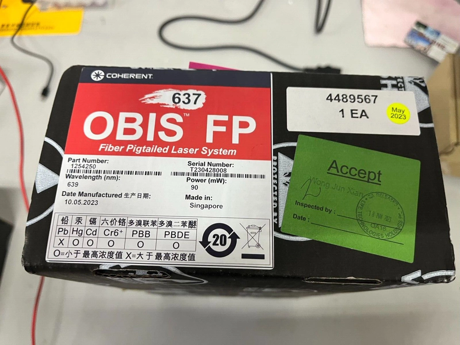 Coherent OBIS LP 637 nm Fiber Laser 1254250 for Fi