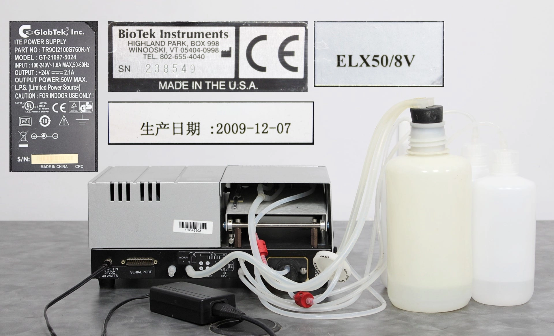 BioTek ELx50/8V Microplate Strip Plate Washer w/ Reagent & Waste