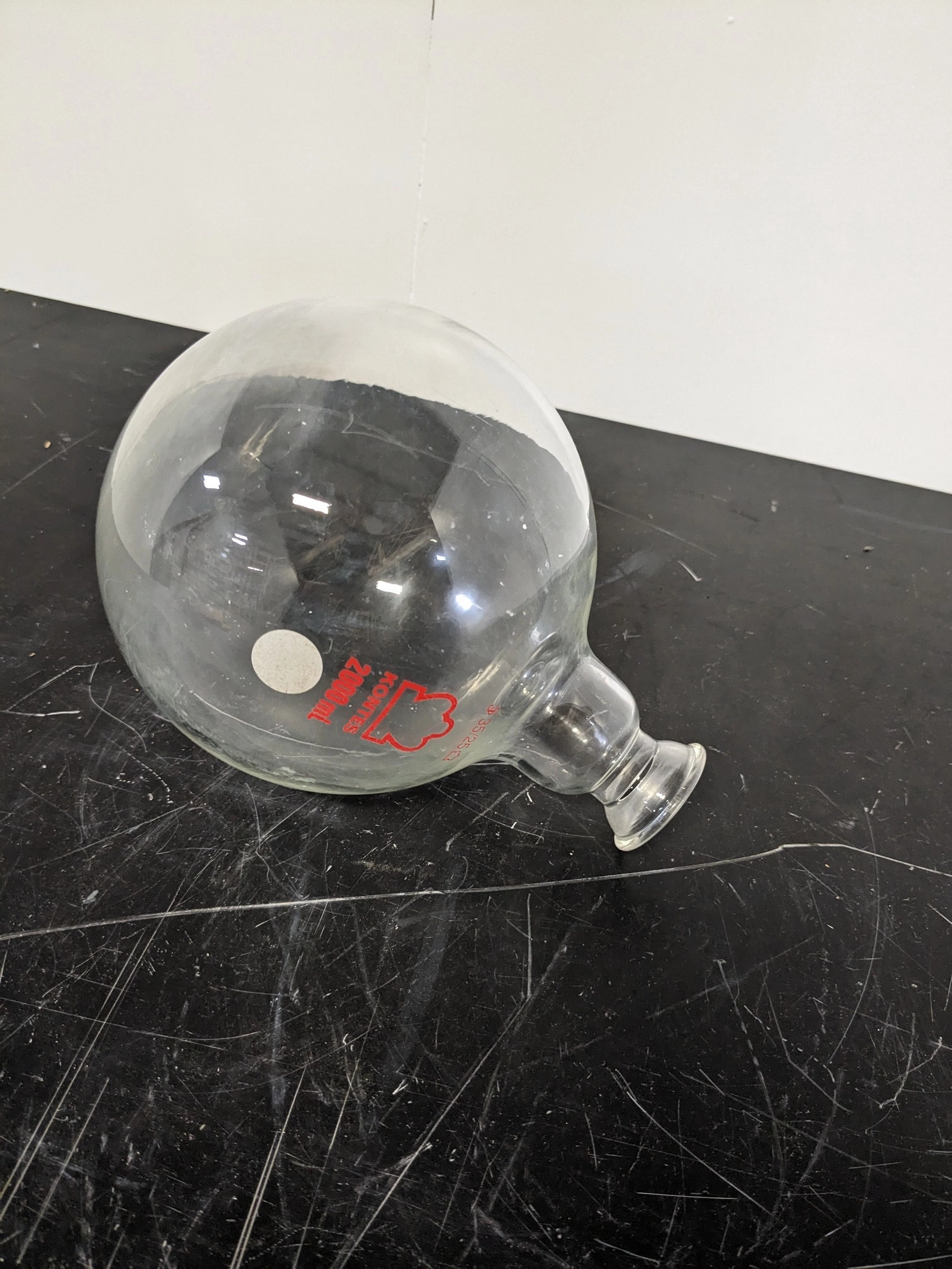Kontes  2000mL 35/25 Glass Single Round Bottom Boiling Flask