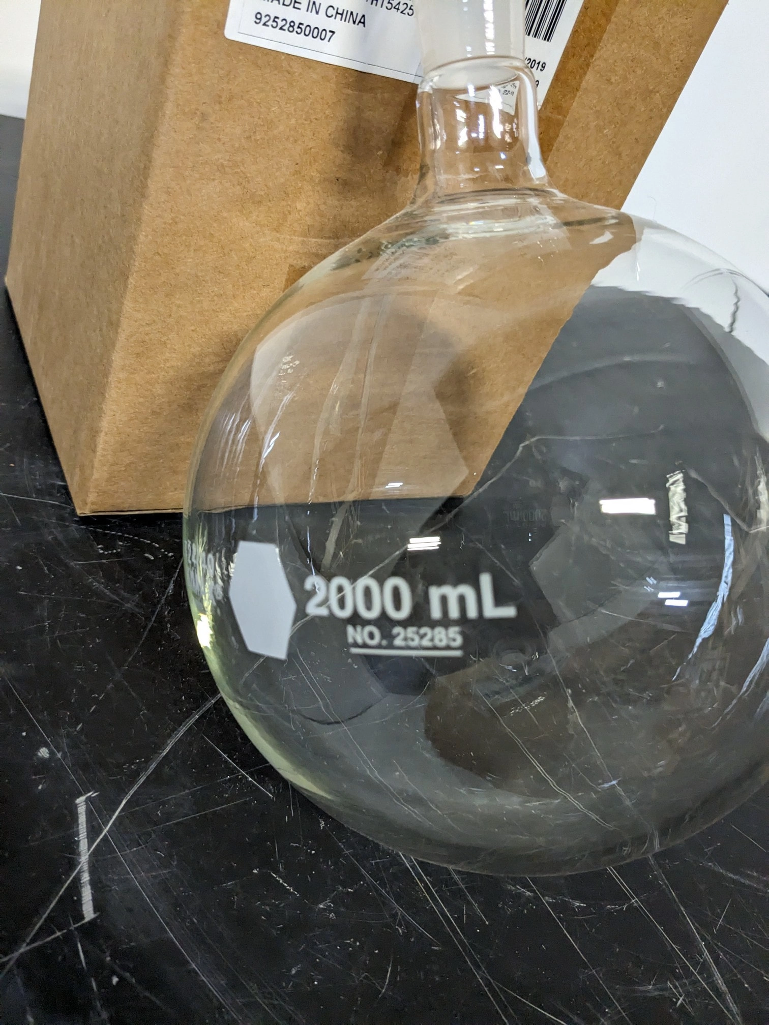 5000ml Round Bottom Boiling Flask - Single Neck 24/40 Joint Borosilicate Glass For Lab Use