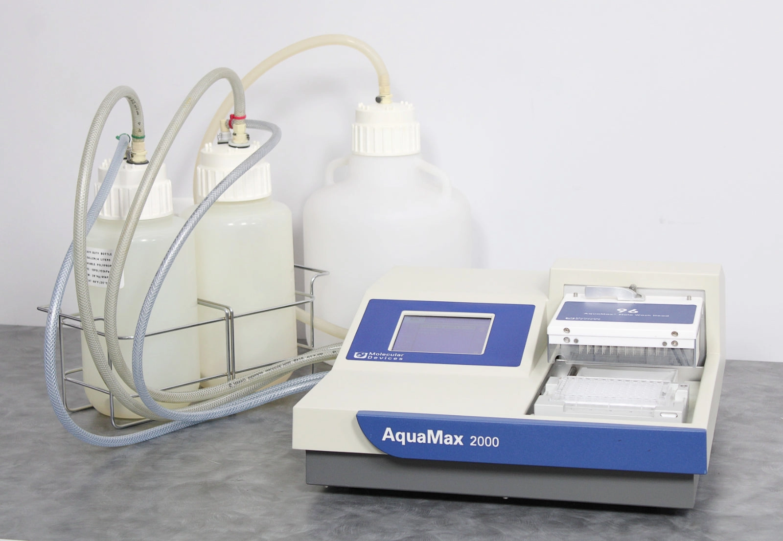 Molecular Devices AquaMax 2000 Microplate Washer AQ2K w/ Bottles &amp; 96-Well Head