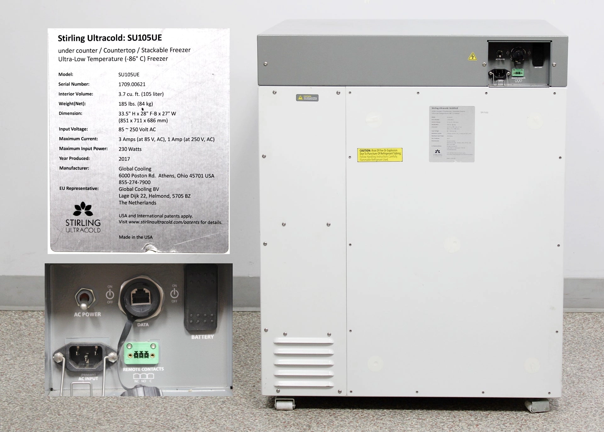 Stirling Ultracold SU105UE -70°C ULT Undercounter Ultra-Low Temperature ...