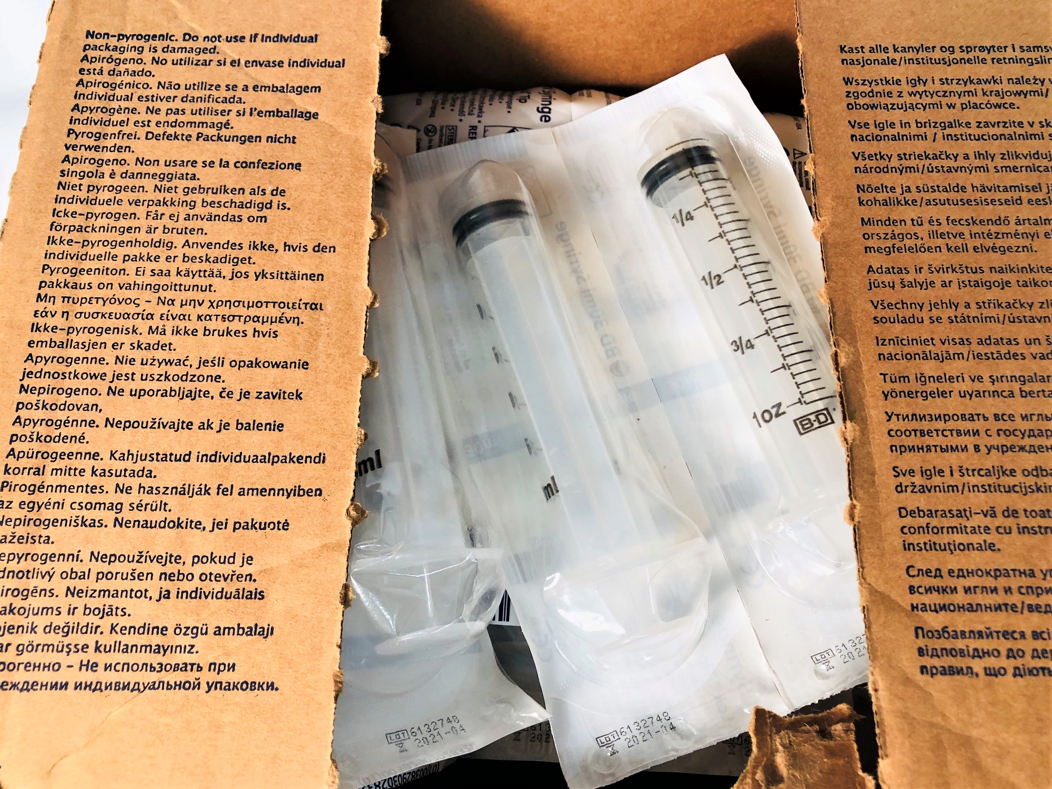 B-D 302832 Luer-Lok Syringes without Needles - 30mL (Box of 54)