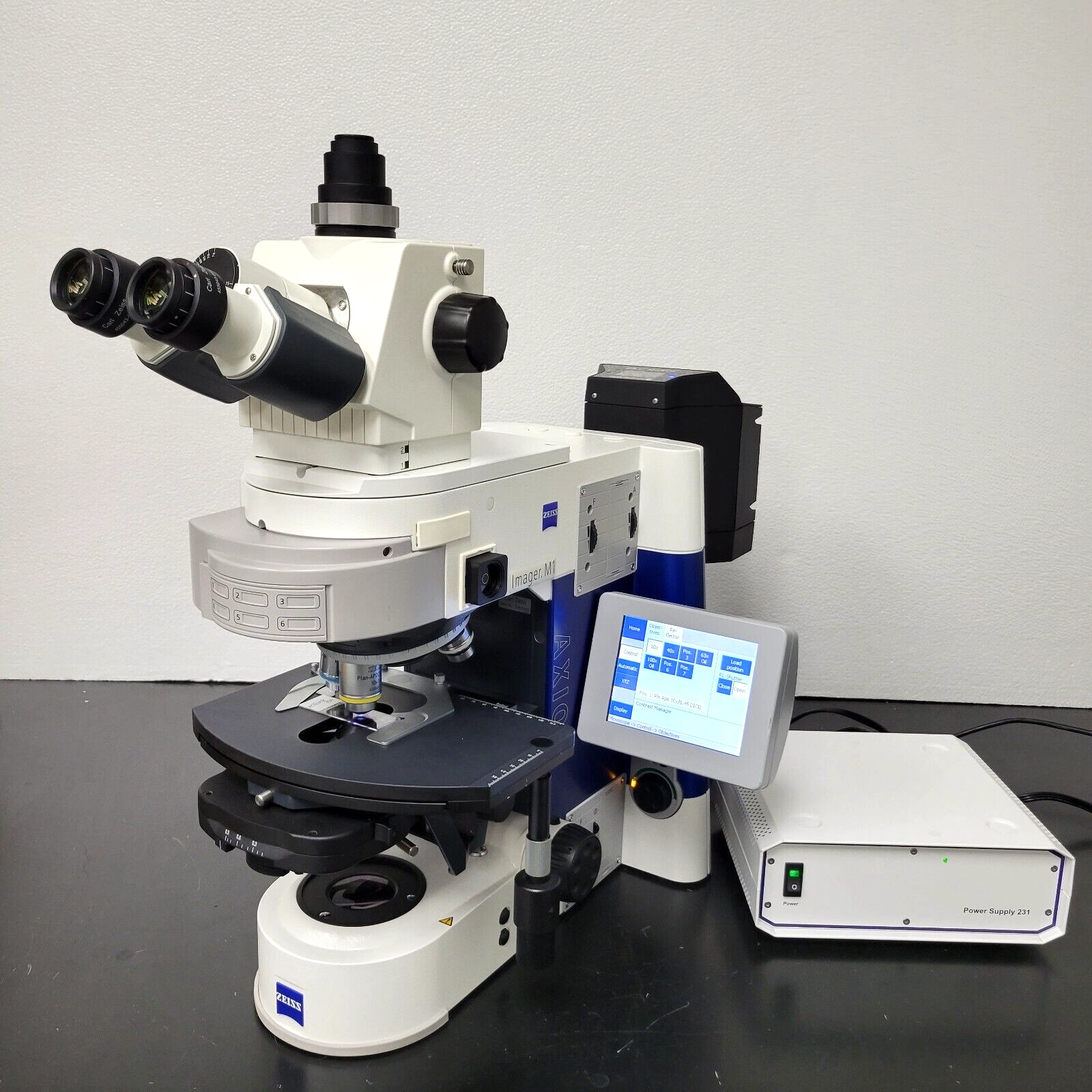 Zeiss Microscope Axio Imager.M1 Motorized with Fluorescence and Plan Apochromats