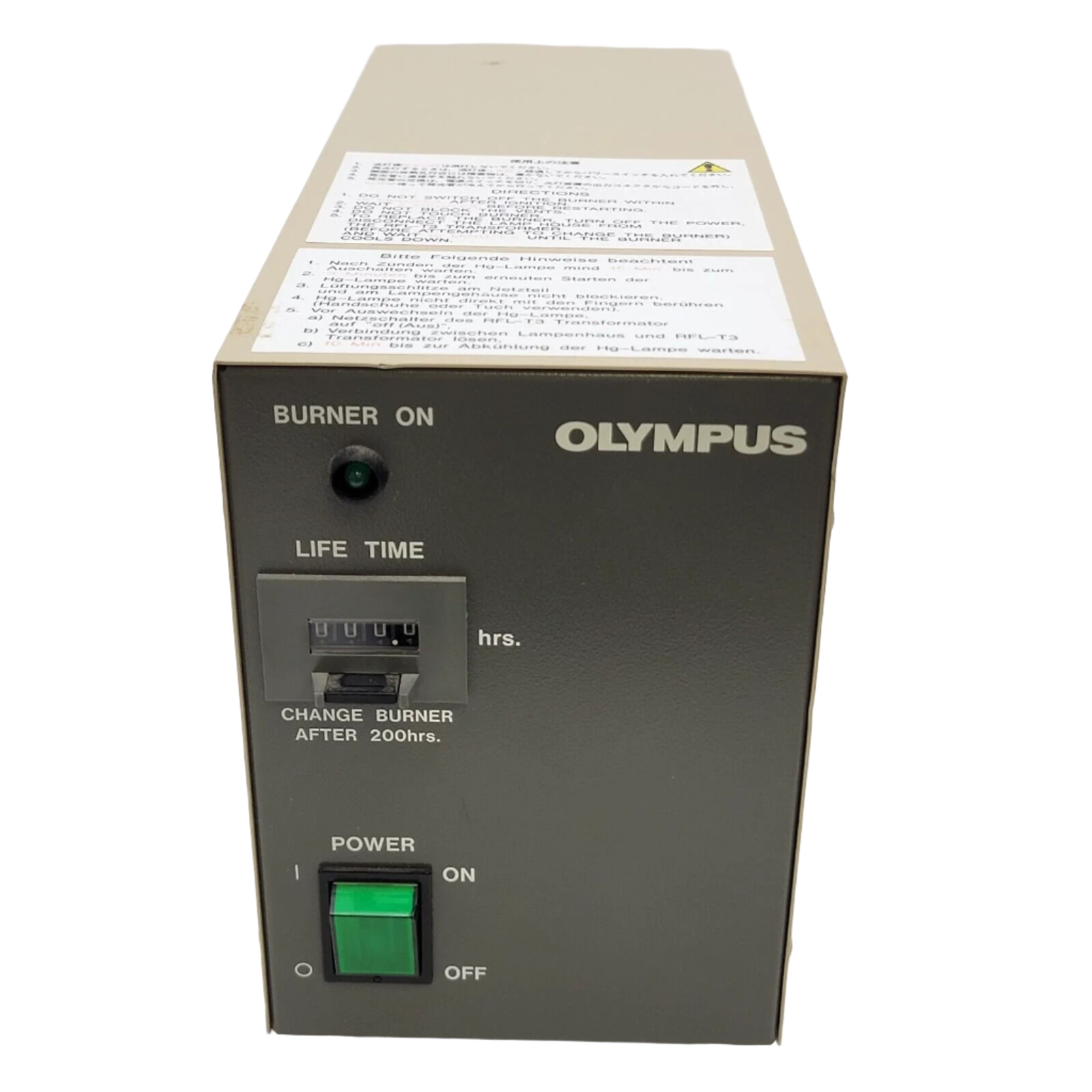 Olympus Microscope BH2-RFL-T3 Fluorescence Mercury 100W Power Supply Used