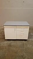 36" wide mobile laboratory cabinet with 3 drawer/1 door and resin countertop (pre-owned)