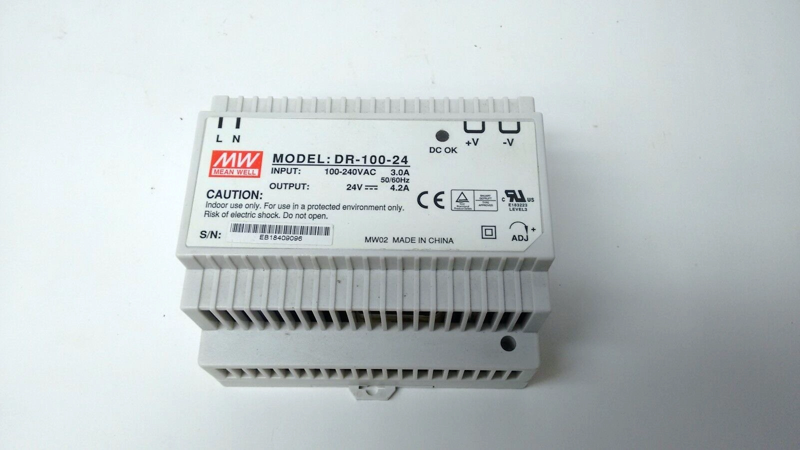 Mean Well DR-100-24 AC/DC 4.2A, 24V Power Supply