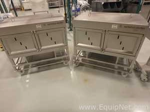 Lot of 2 Sartorius Stedim Stainless Steel 500 L Pallet Tank with Lid on Casters