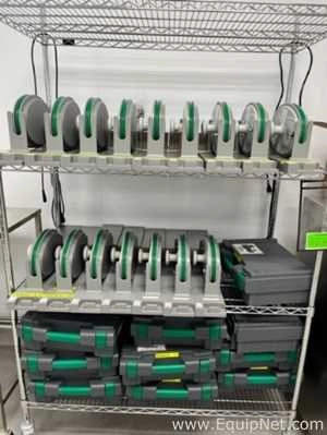 Lot of 16 Franz Ziel glove leak testers with cases, battery chargers and computer