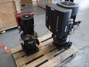Lot of 2 Off Grundfos TPE Cast Iron Single Stage Close Coupled In Line Centrifugal Pumps