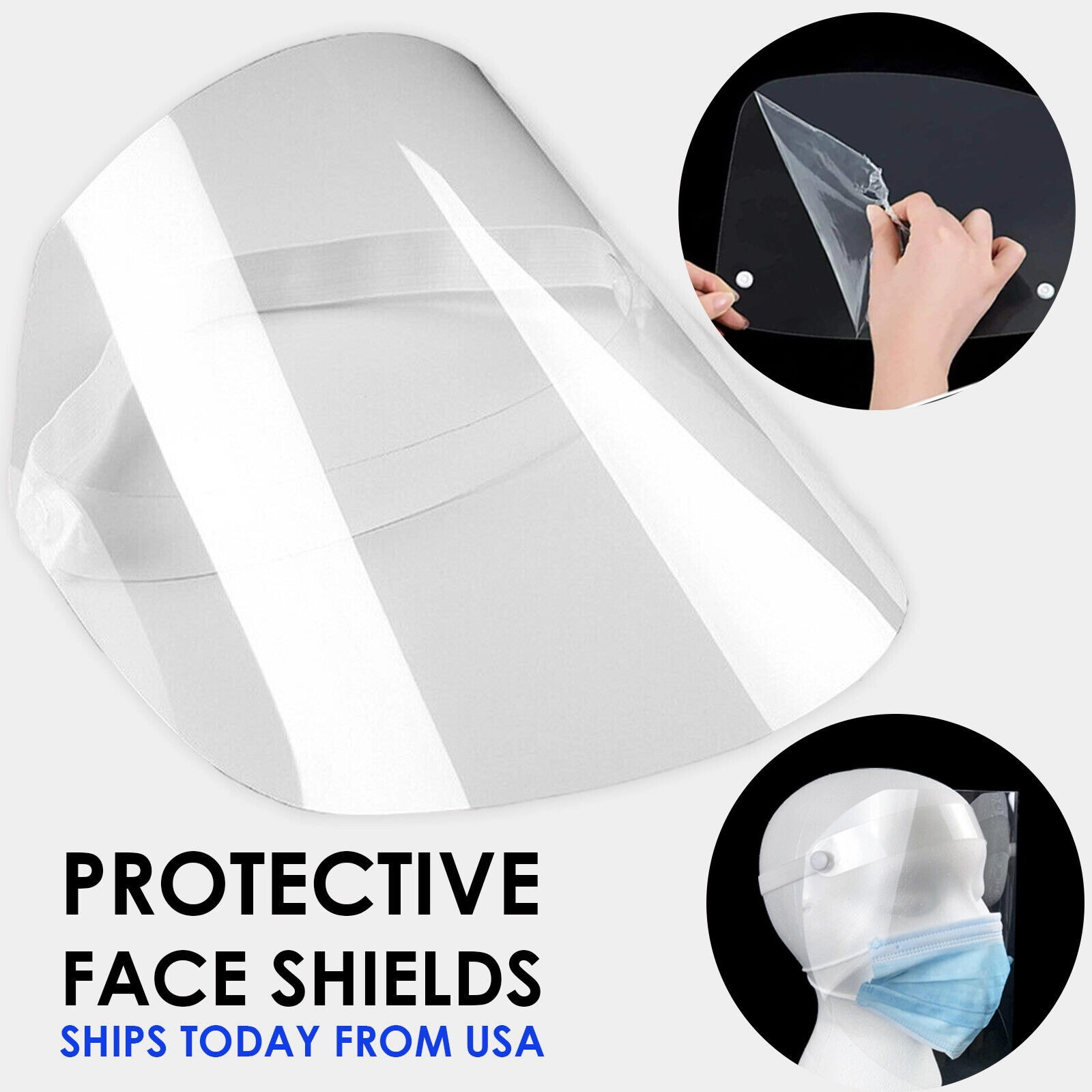 Full Safety Face Shield Guard Protector Mask Clear