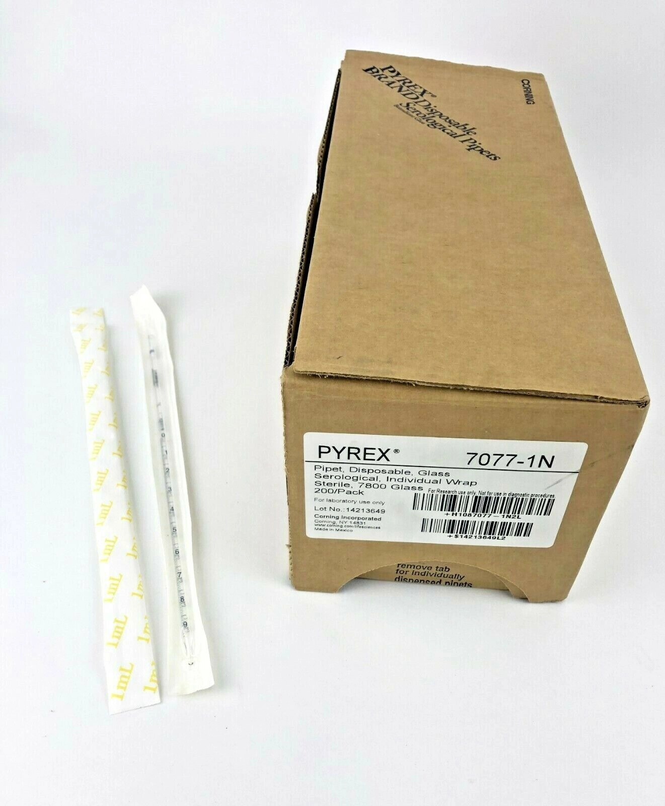 1ml Disposable Glass Serological Pipette, Pyrex 70