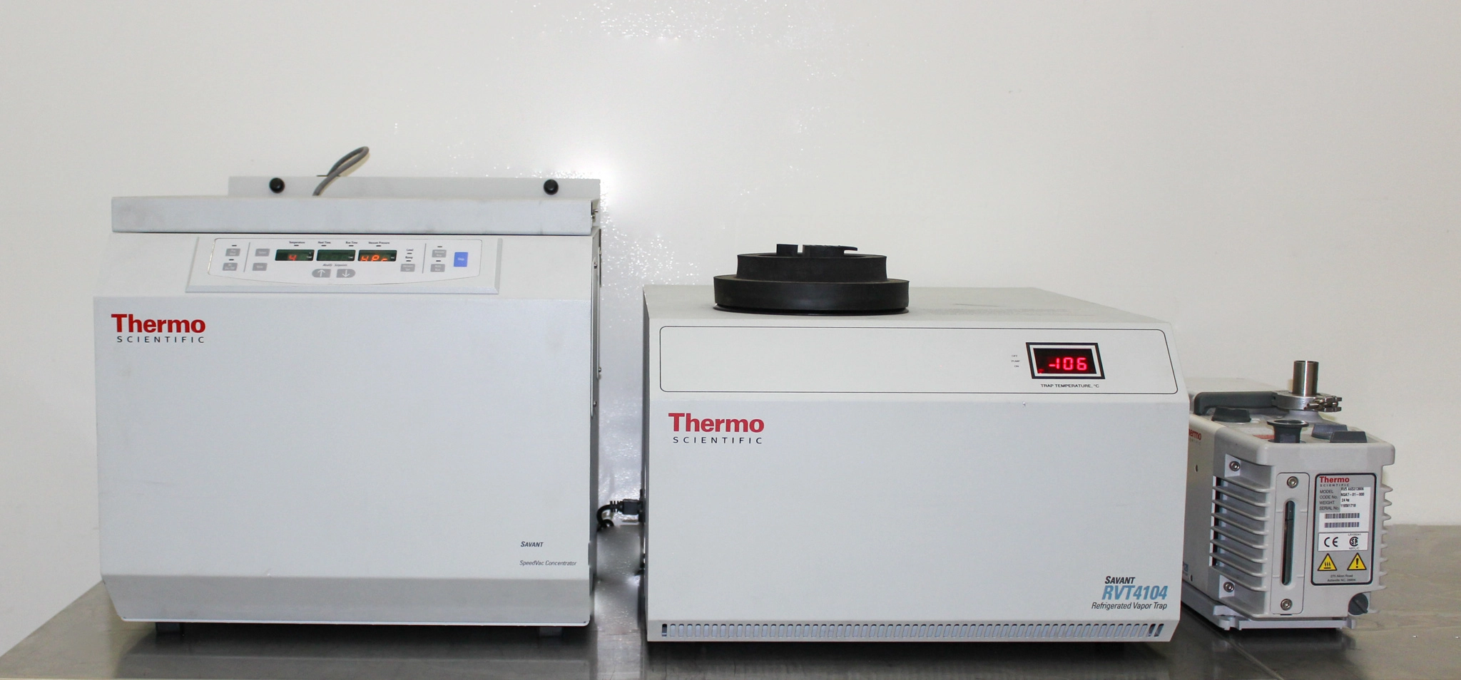 Thermo Scientific Savant SpeedVac Concentrator w/ RVT4104 & VLP120 VacPump - 3376155