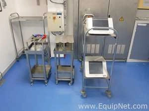 Lot of 2 Off Pall Life Sciences Palltronic Flowstar IV FFSIV/04S Integrity Testers and Trolleys