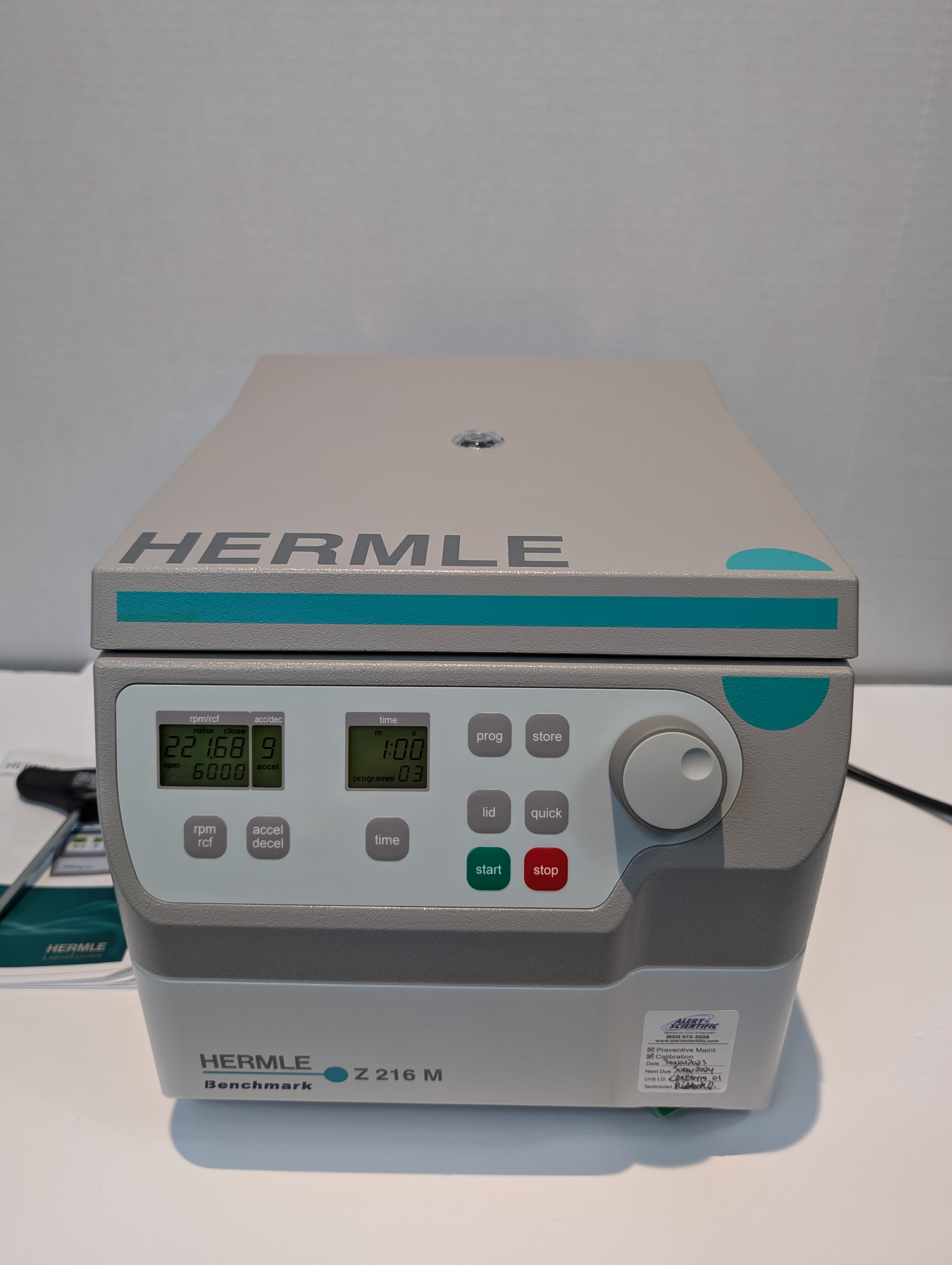 Hermle Z216-M High Speed Microcentrifuge (Mfg. 2022) with 44 place Rotor