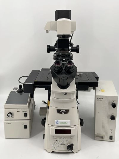Nikon Eclipse Ti-E Inverted Phase Contrast Fluorescence Motorized Trinocular w/ Perfect Focus Microscope