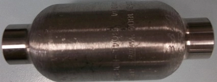 WHITEY SAMPLE CYLINDER 50 CC, DOT-3E1800, 01EK098, AA0394, 304L-HDF4-50CC