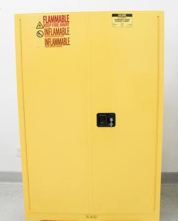 ULINE H-1564M-Y Flammable Storage Cabinet  Manual Doors, Yellow, 45 Gallon