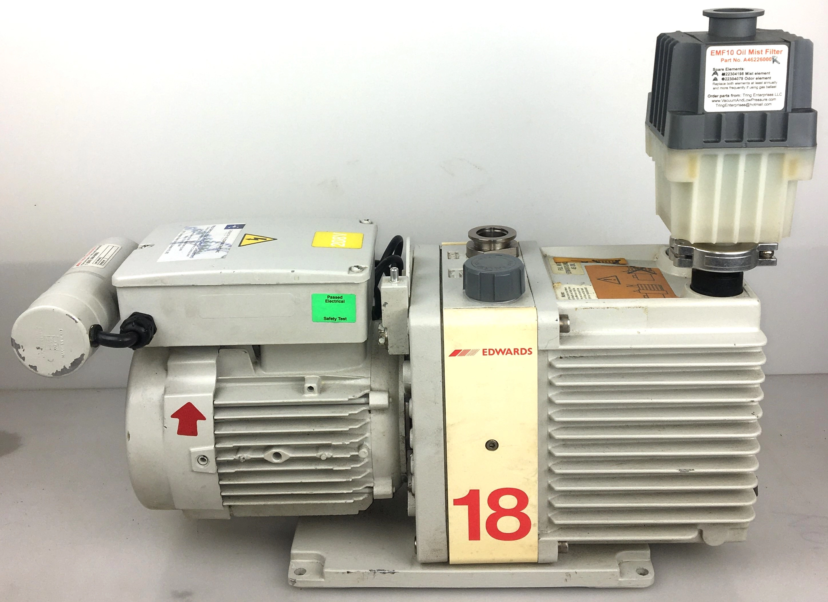 Edwards E2M18 Rotary Vacuum Pump with EMF10 Filter (12.1cfm)