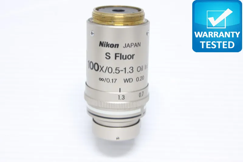 Nikon S Fluor 100x/0.5-1.3 Oil Microscope Objective - AV