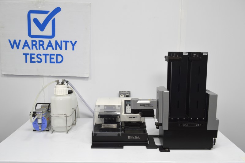 BioTek 405 LS Microplate Washer 405LSRVS w/ BioStack 3WR Stacker AV