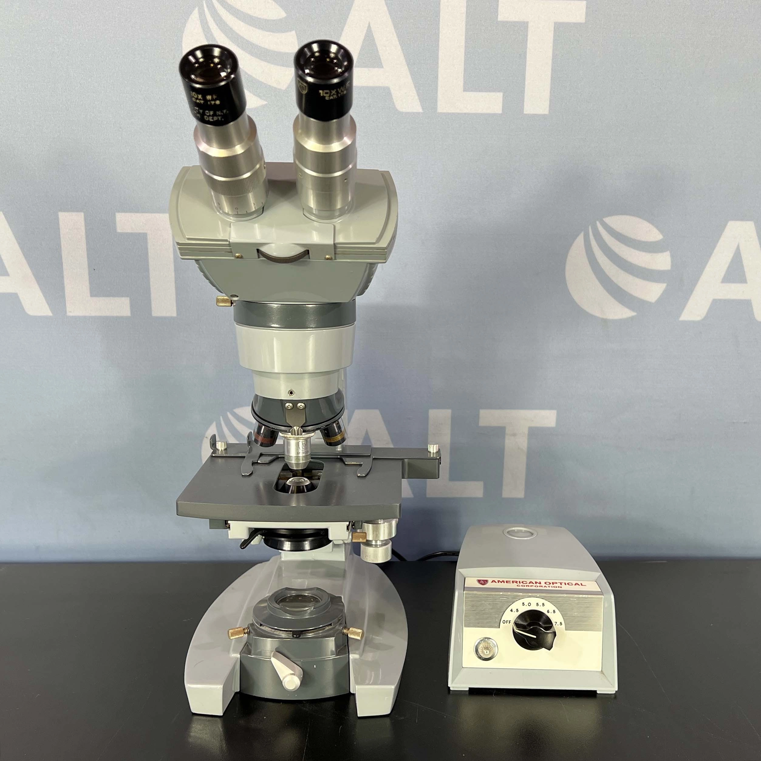 AO Spencer  Binocular Microscope With Timer