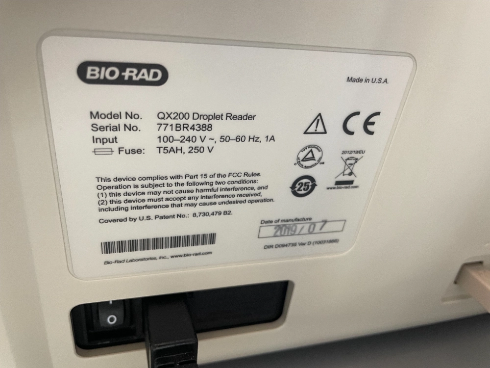 BioRad QX200 Droplet Reader