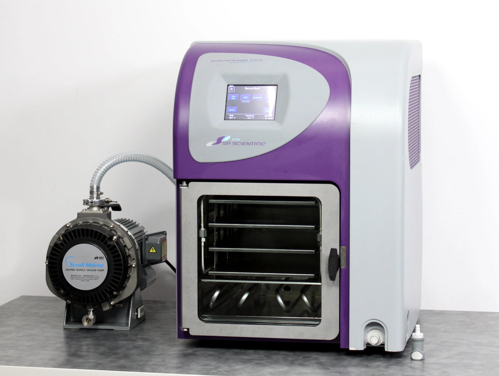 SP VirTis AdVantage Pro Shelf Freeze Dryer ADP-B3EL-EVG-X w/ Scroll Vacuum Pump