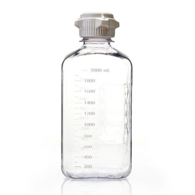 Foxx Life Sciences EZBio 2 L (2,000 mL) PETG Media Bottles, Sterile, Square, 6/PK 137-6511-FLS