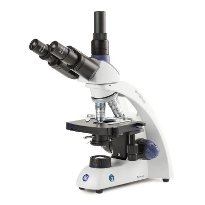 Globe Scientific BioBlue Trinocular Microscope SMP, 4/10/S40/S100x Oil Objec. w/Mech. Stage EBB-4253