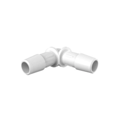 Foxx Life Sciences Eldon James Equal 90 Degree Elbow Fitting, 3/8" ID, (PVDF), 25/PK 12330-00-25