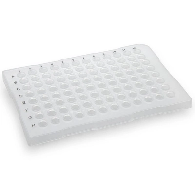 Globe Scientific 0.1mL 96-Well PCR Plate, Half Skirt (ABI-style), Flat Top, Clear BOX/10 PCR-HS-FL01