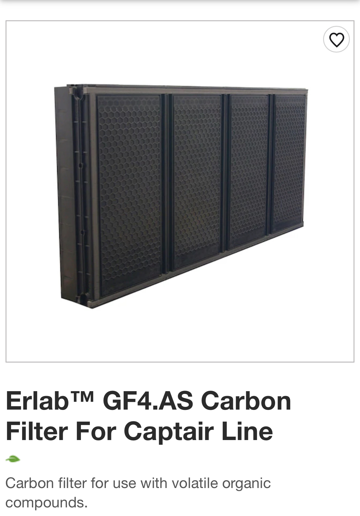 Erlab MF4AS AS Carbon Organic Filter