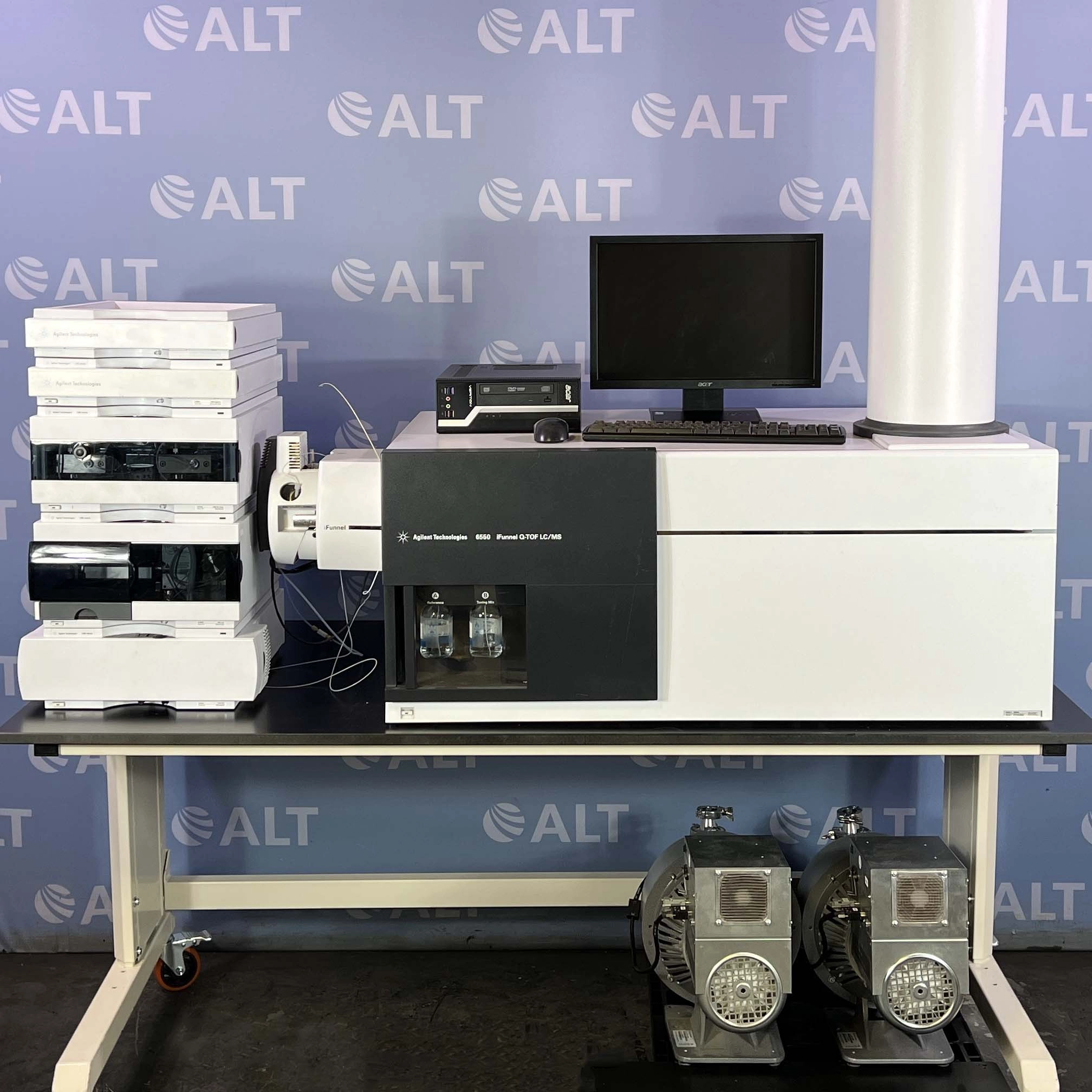 Agilent 6500 Series Q-TOF LC/MS System Including G6550A iFunnel Q-TOF Mass Spectrometer And 1260 HPLC System (G1322A Degasser, G1312B Binary Pump, G1329B ALS Autosampler, G1316A TCC)