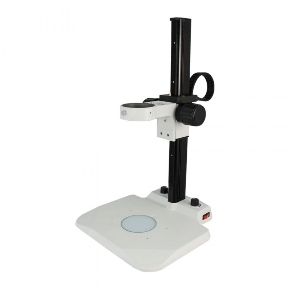 Munday Microscope Track Stand | 76mm Coarse Focus Rack | LED Bottom Light (Dimmable)