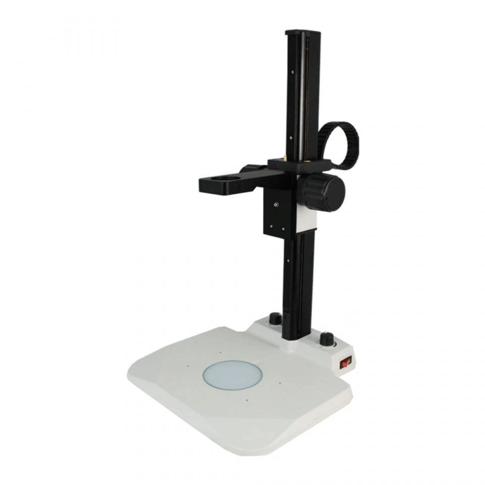 Munday Microscope Track Stand | 39mm Coarse Focus Rack | LED Bottom Light (Dimmable)