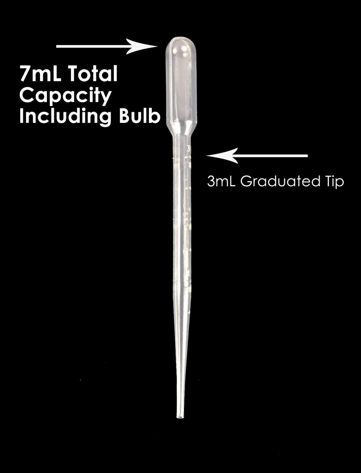 7mL Total Capacity including Bulb Graduated to 3mL