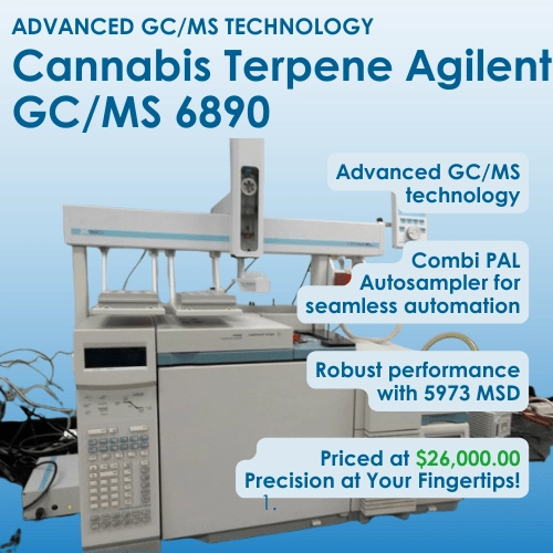 Cannabis Terpene Agilent GC/MS 6890 with 5973 MSD Complete System Combi PAL Autosampler