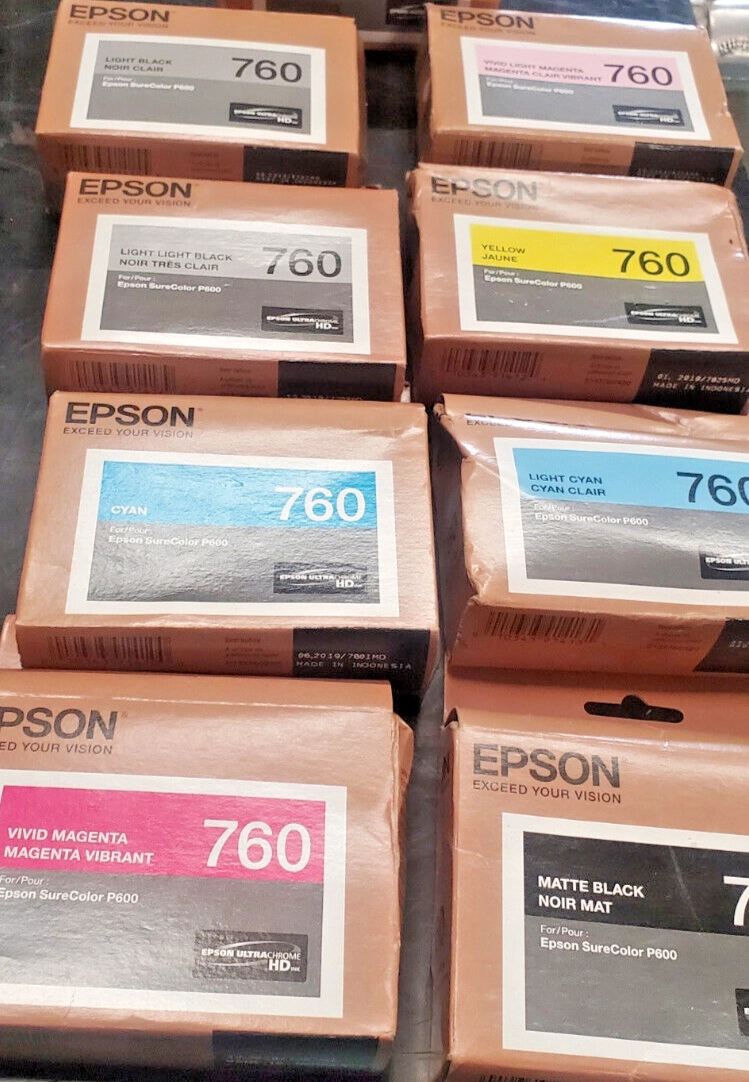 EPSON 760 INKS 8 CARTS ALL CLRS NO PK AS IN PICS F