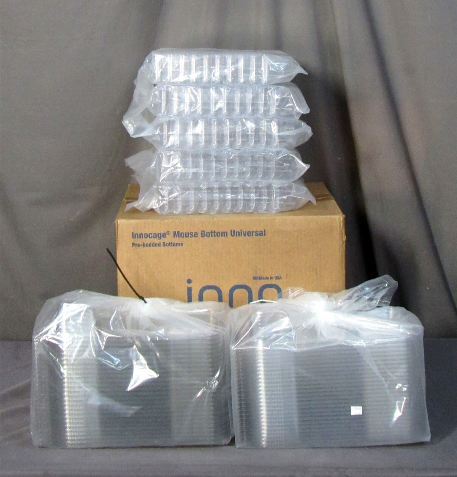 50 InnoVive InnoCage Mouse Cages W/ Bottoms-Lids-Feeders; InnoRack Systems